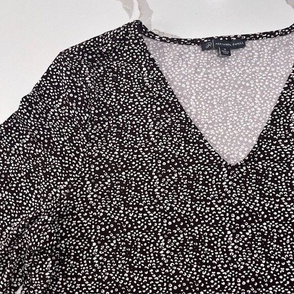 Adrianna Papell | Women's Brown Long Sleeve Flowy Blouse Size M Boho Fall Autumn - Picture 4 of 15